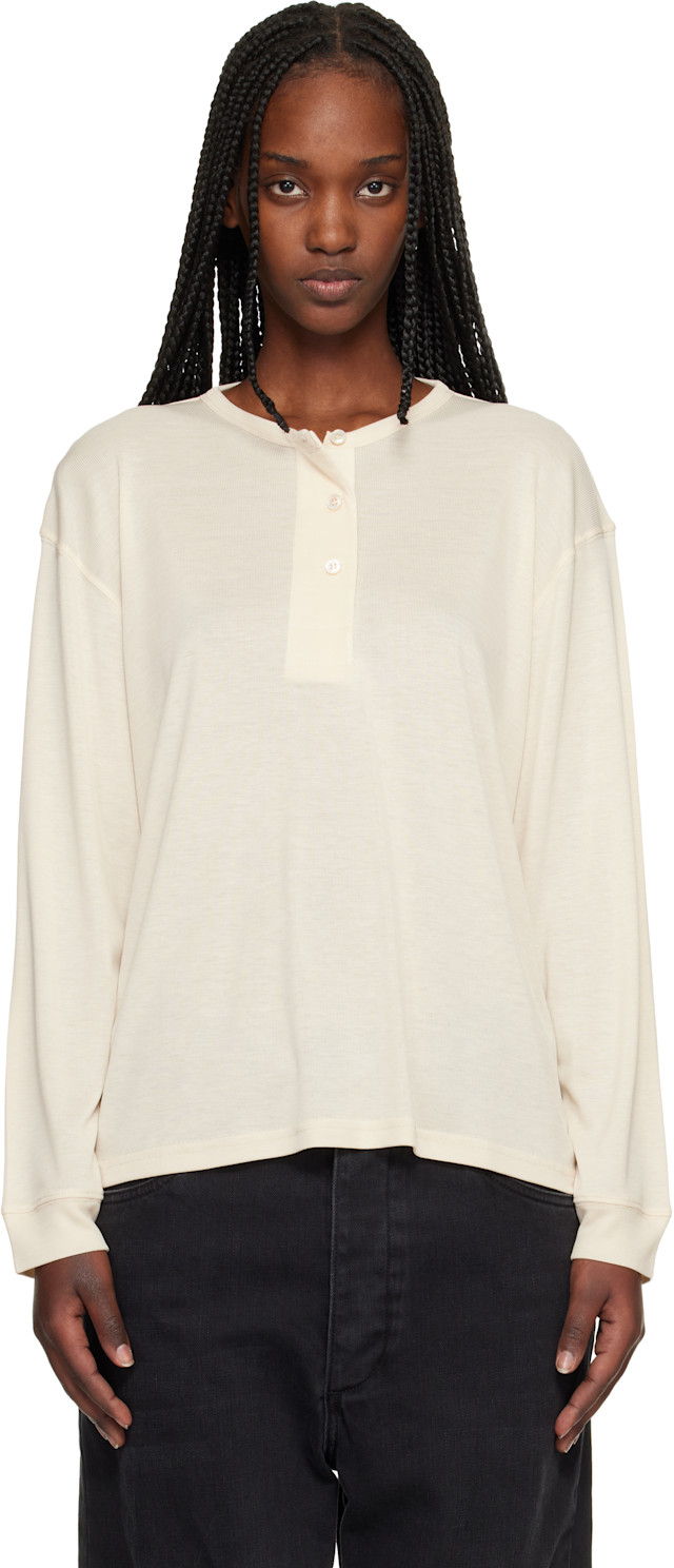 Studio Nicholson: Beige Rutas Jersey Henley | SSENSE