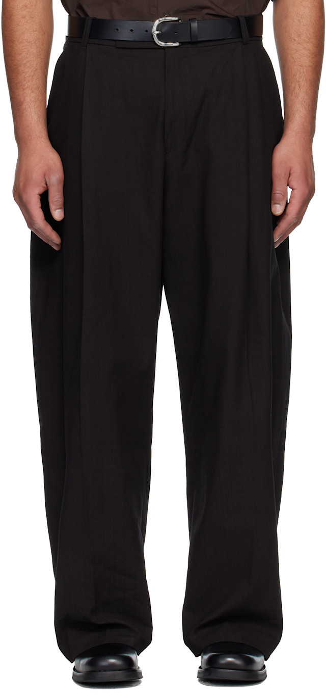 Studio Nicholson: Black Pull Trousers | SSENSE