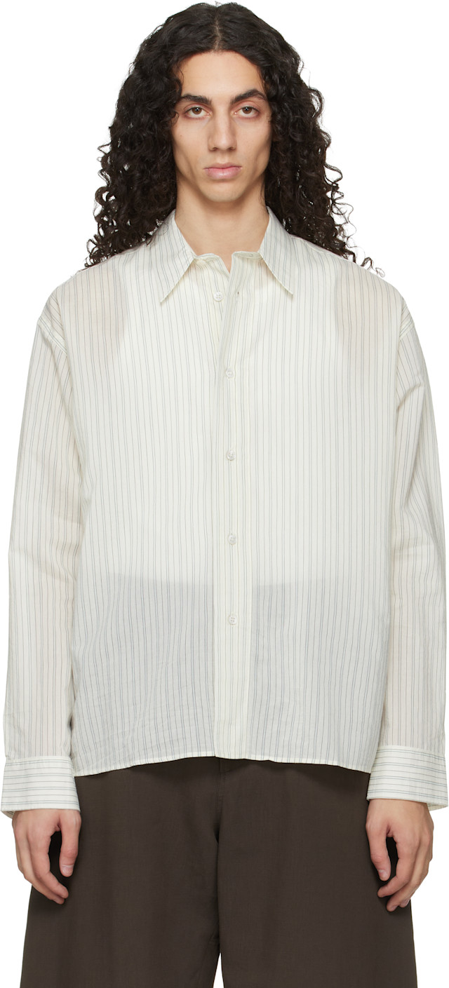 STUDIO NICHOLSON BILLINGS プルオーバー シャツ studio-nicholson-off-white-hal