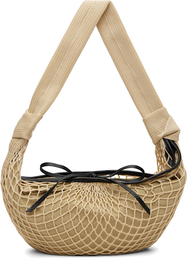 LEMAIRE: Beige Fortune Croissant Filt Bag | SSENSE