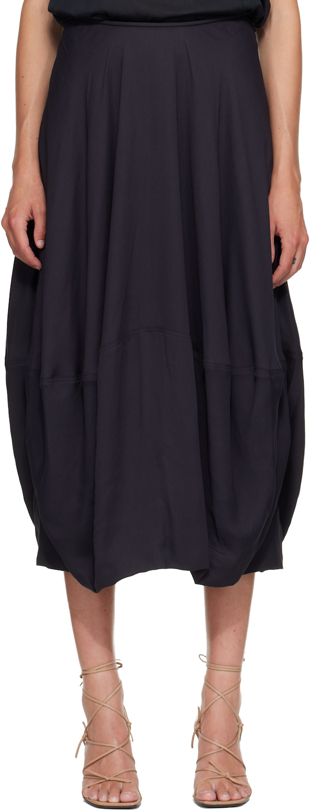 LEMAIRE: Black Balloon Maxi Skirt | SSENSE Canada