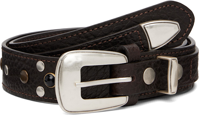 LEMAIRE: Brown Western Studs 30 Belt | SSENSE