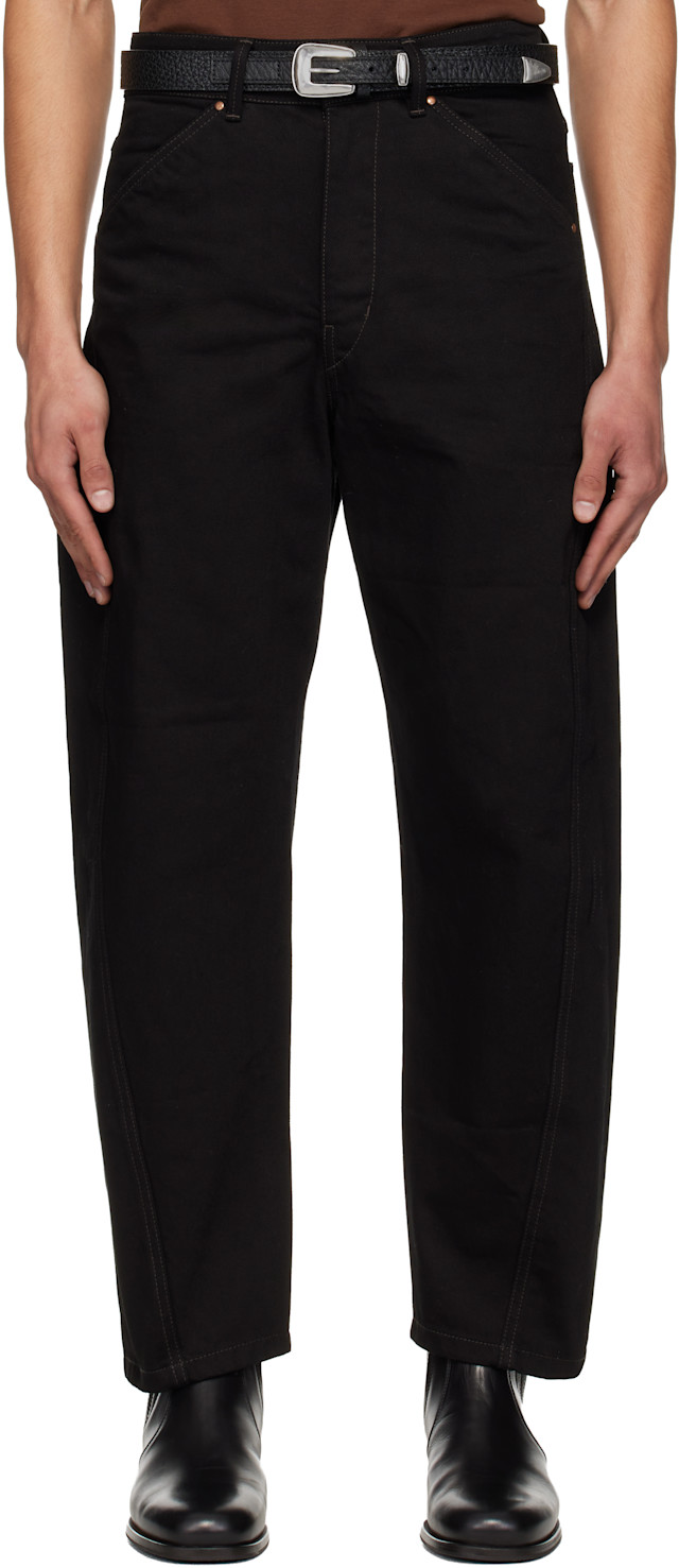 LEMAIRE ブラック ストレートデニム LEMAIRE: Black Twisted Workwear Jeans | SSENSE
