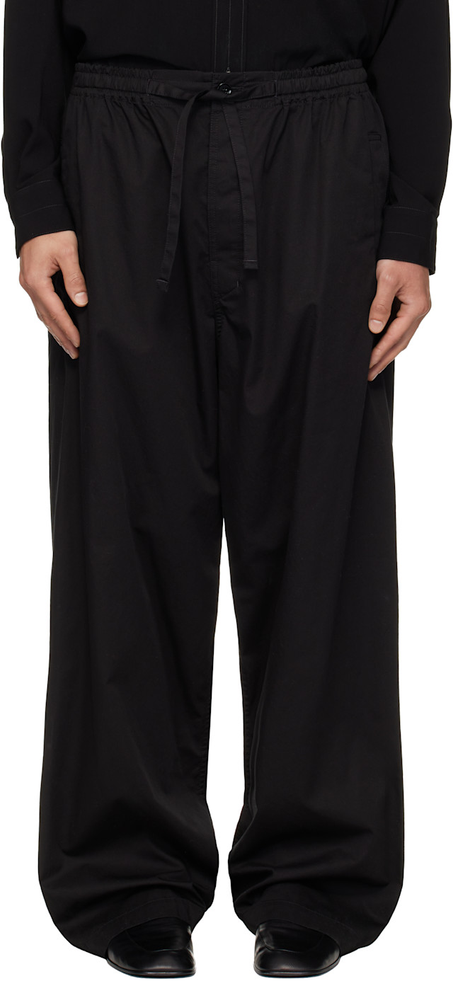 LEMAIRE: ブラック Pyjama トラウザーズ | SSENSE 日本 LEMAIRE: ブラック Pyjama トラウザーズ | SSENSE 日本