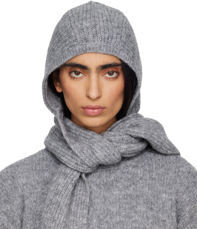 Paloma wool グレー フード付きニット帽 PALOMA WOOL - DARK GREY COUCOU BEANIE – LE LABO STORE