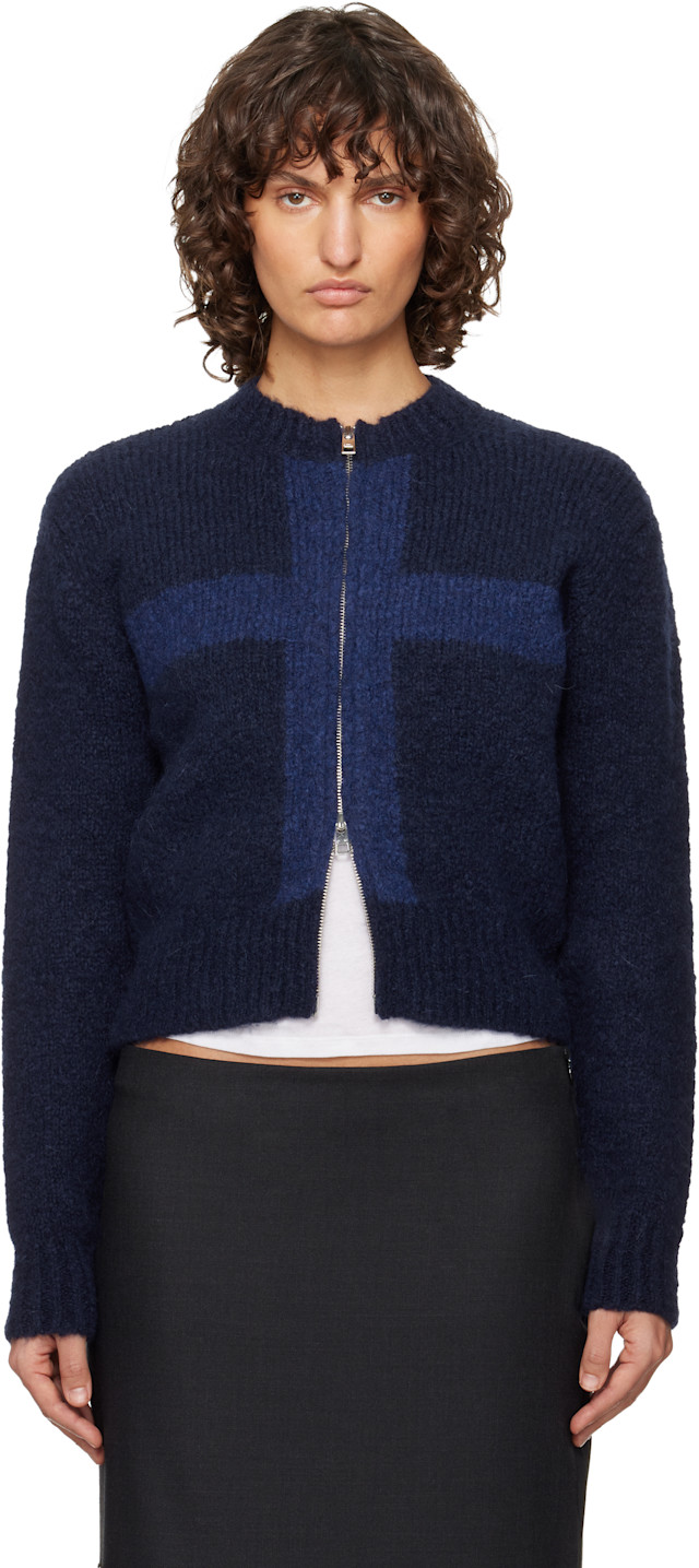 Paloma Wool: Navy Cruz Zip Sweater | SSENSE
