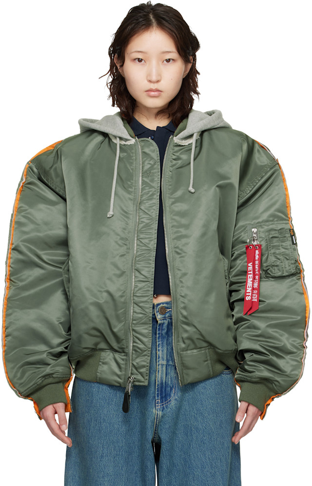 VETEMENTS: カーキ Alpha Industriesエディション Attached Hood