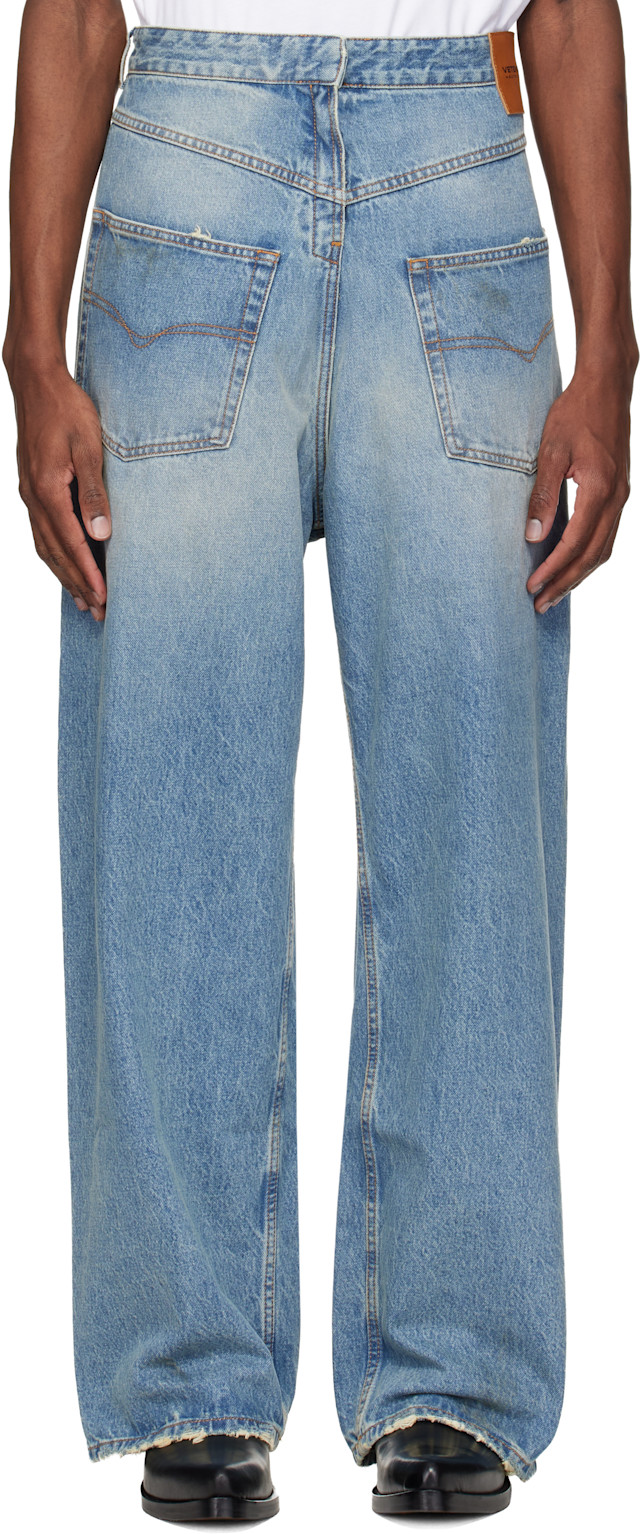 VETEMENTS: Blue Back-To-Front Jeans | SSENSE