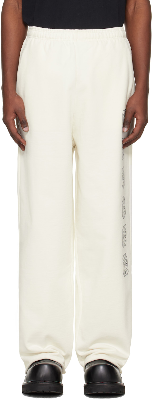 VETEMENTS: Off-White Biker Cross Stripe Sweatpants | SSENSE