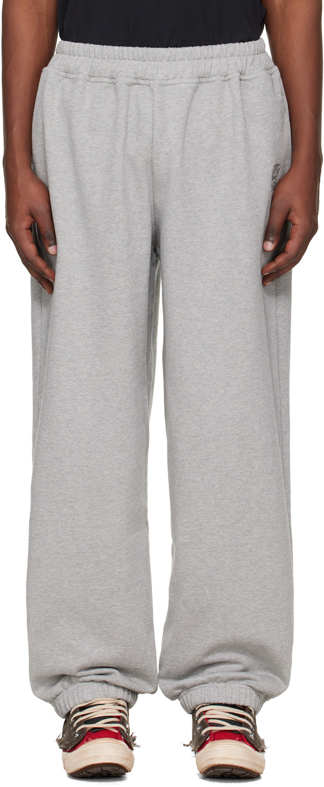 VETEMENTS: Gray Biker Cross Logo Sweatpants | SSENSE