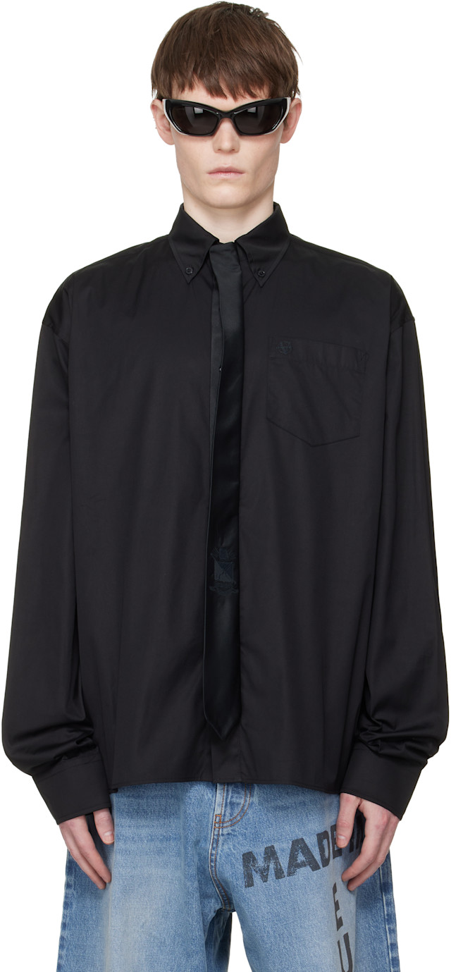 VETEMENTS: Black Tie Classic Shirt | SSENSE