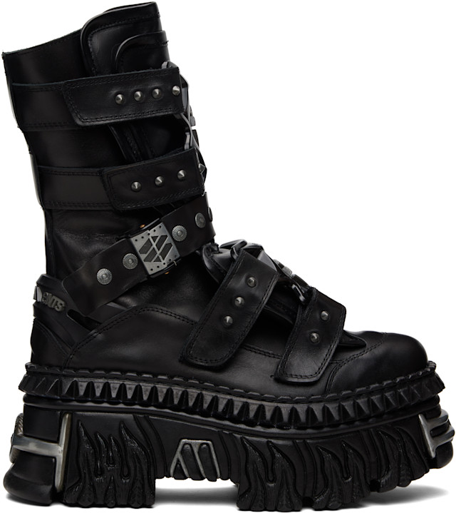 VETEMENTS: Black New Rock Edition Gamer Boots | SSENSE