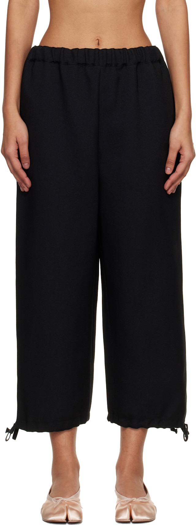 Comme des Garçons Girl: Black Gabardine Trousers | SSENSE
