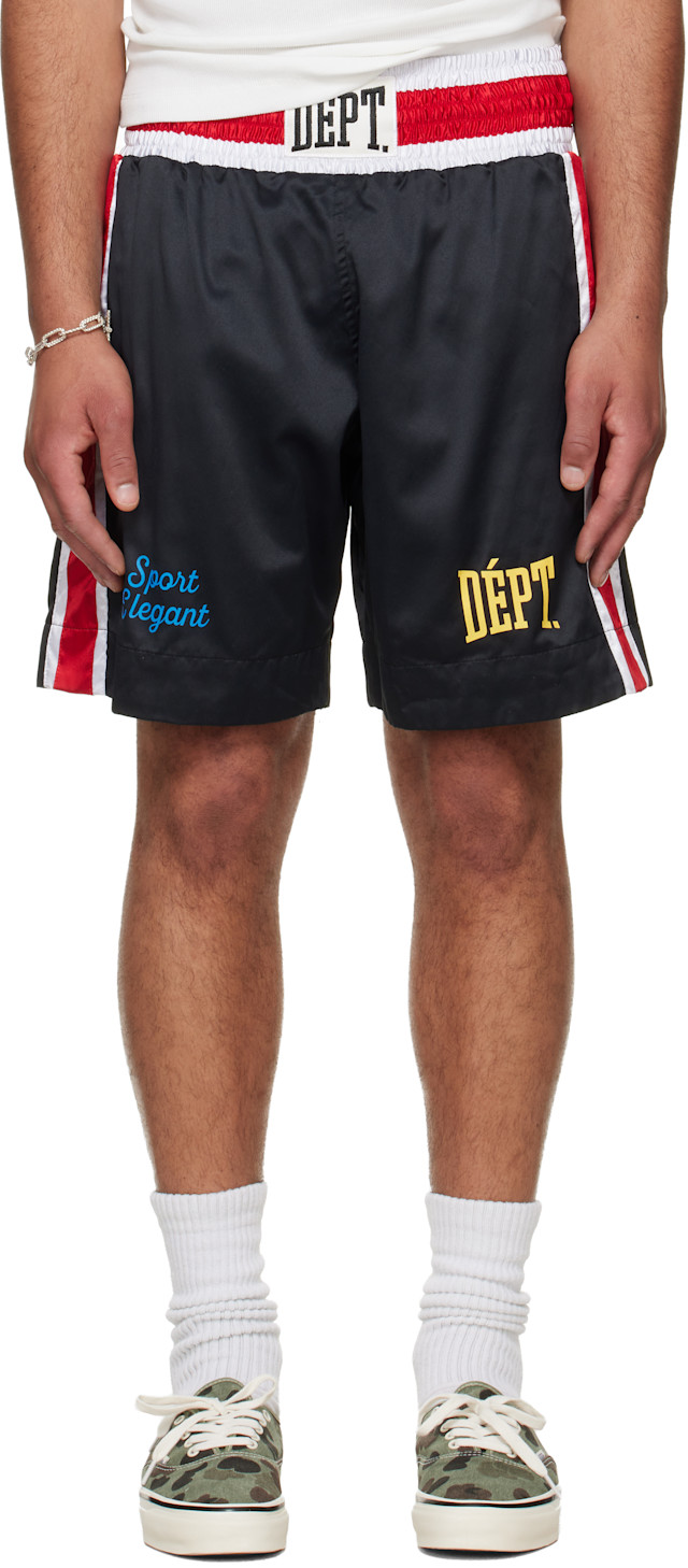 GALLERY DEPT. / BOXINGショート Gallery Dept.: Black DÉPT Boxing Shorts | SSENSE
