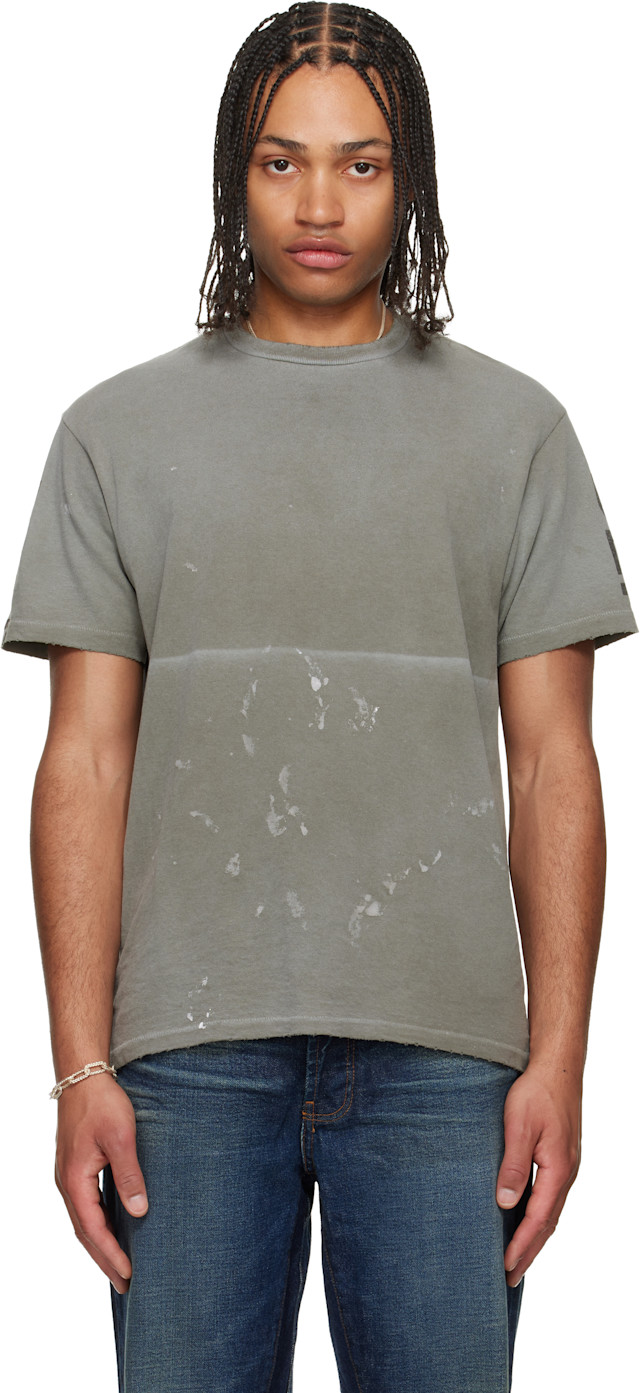 Gallery Dept.: Gray Painted French Collector T-shirt | SSENSE