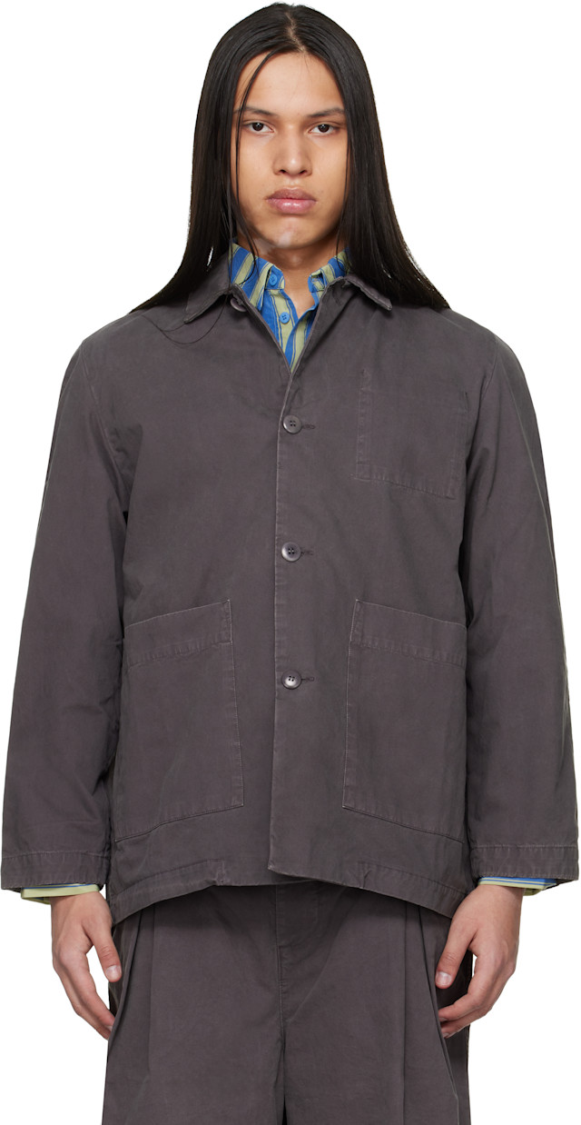 Toogood: Gray 'The Mechanic' Jacket | SSENSE Canada