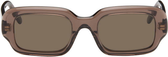 LOEWE: Brown Rectangular Slim Sunglasses | SSENSE display picture 1