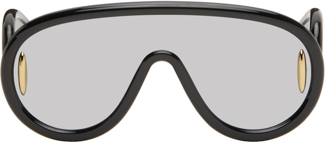 LOEWE: Black Wave Mask Sunglasses | SSENSE