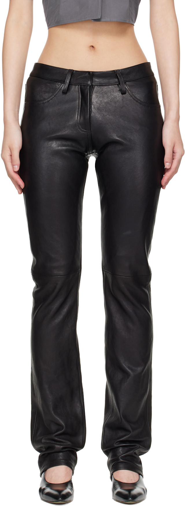 AARON ESH: Black Leather Trousers | SSENSE Denmark