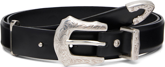TOGA VIRILIS ブラックベルト Toga Virilis: Black Metal Buckle Belt | SSENSE