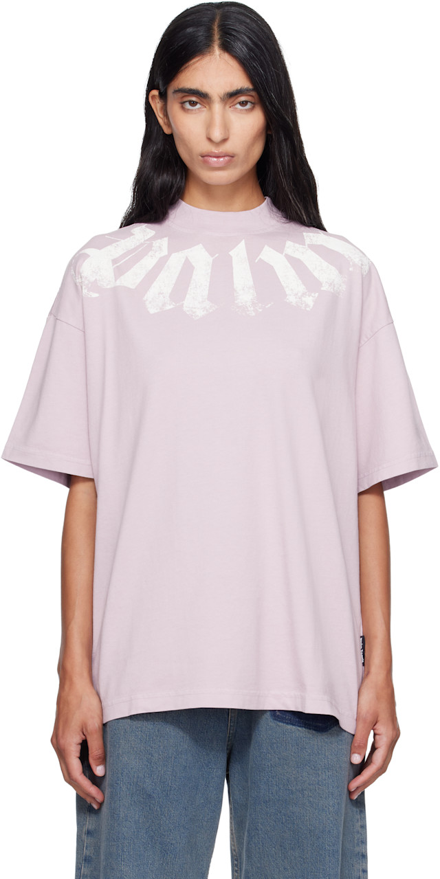 Palm Angels: Purple Big Neck Logo T-shirt | SSENSE