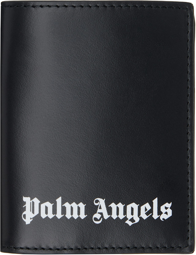 Palm Angels: Black Classic Logo Bifold Wallet | SSENSE