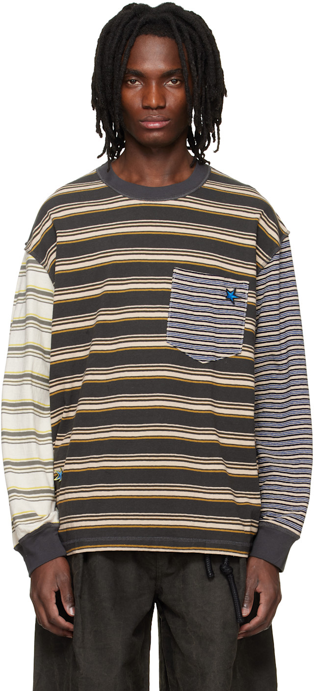 Song for the Mute: Multicolor Oversized Crew Neck Pullover T-shirt