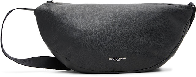 WOOYOUNGMI: Black Leather Moon Bag | SSENSE