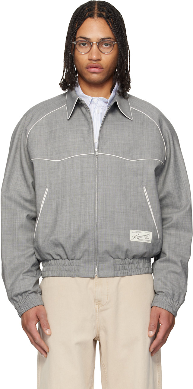 WOOYOUNGMI: Gray Wool Poly Banding Jacket | SSENSE