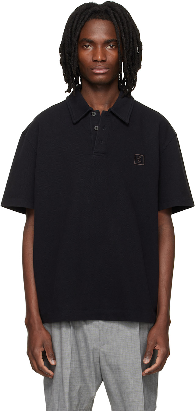 完売品 Wooyoungmi Long Sleeve Patch Polo WOOYOUNGMI Long Sleeve Patch Polo in Black for Men | Lyst