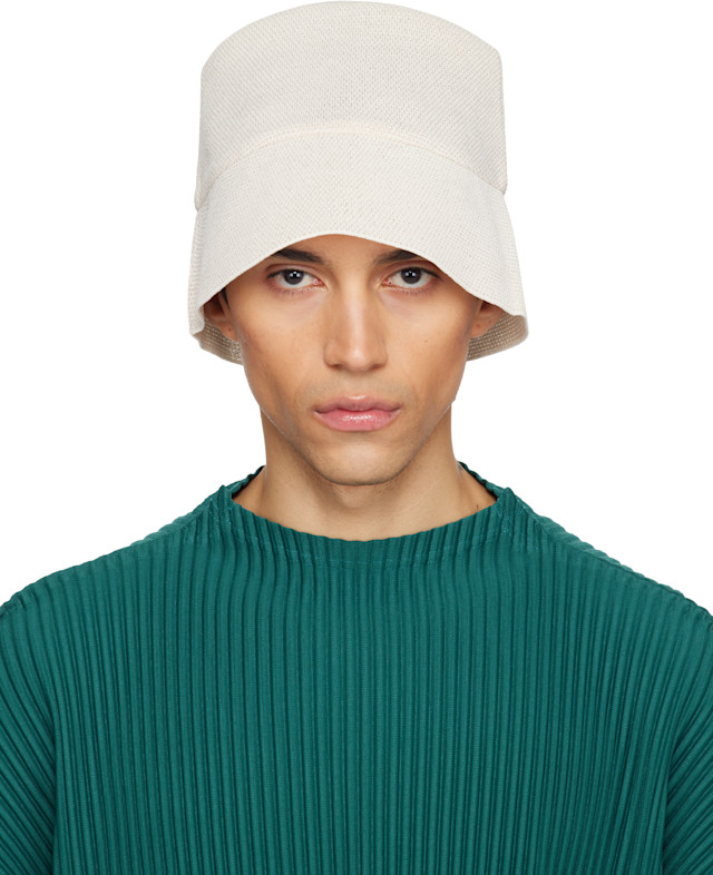 HOMME PLISSÉ ISSEY MIYAKE: Beige Washi Bucket Hat | SSENSE China