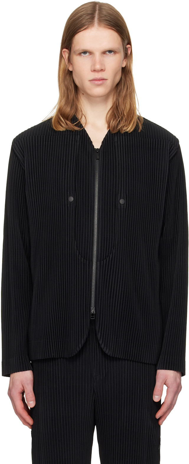 HOMME PLISSÉ ISSEY MIYAKE: Black Quarry Jacket | SSENSE Canada