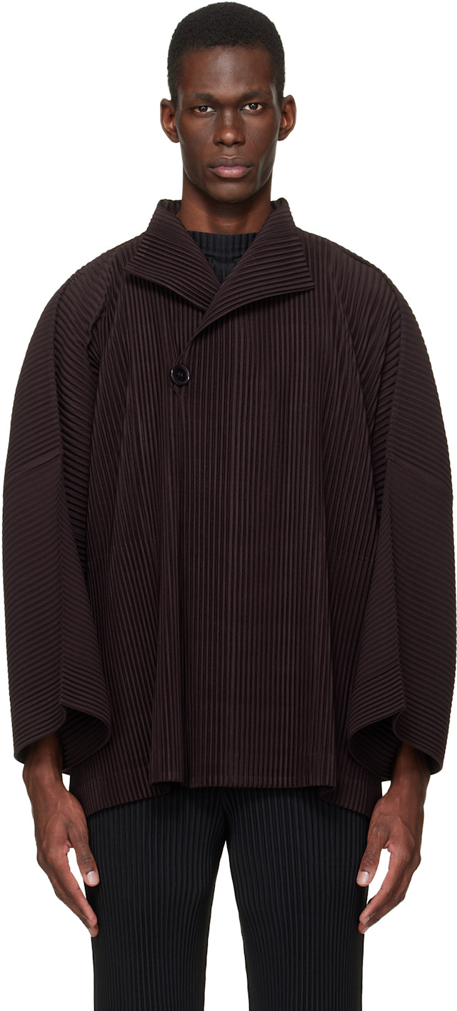 HOMME PLISSÉ ISSEY MIYAKE: Brown Wear Or Wrap Jacket | SSENSE Canada