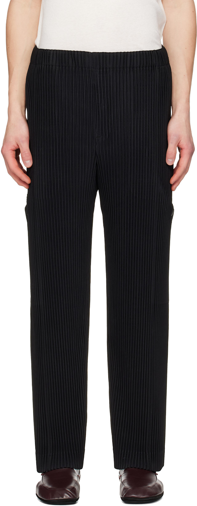 HOMME PLISSÉ ISSEY MIYAKE: Black Quarry Trousers | SSENSE