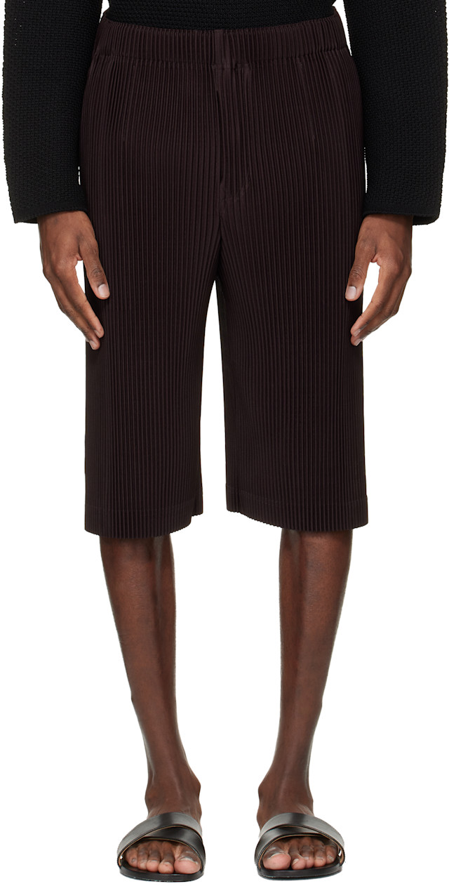 HOMME PLISSÉ ISSEY MIYAKE: Brown Wear Or Wrap Shorts | SSENSE