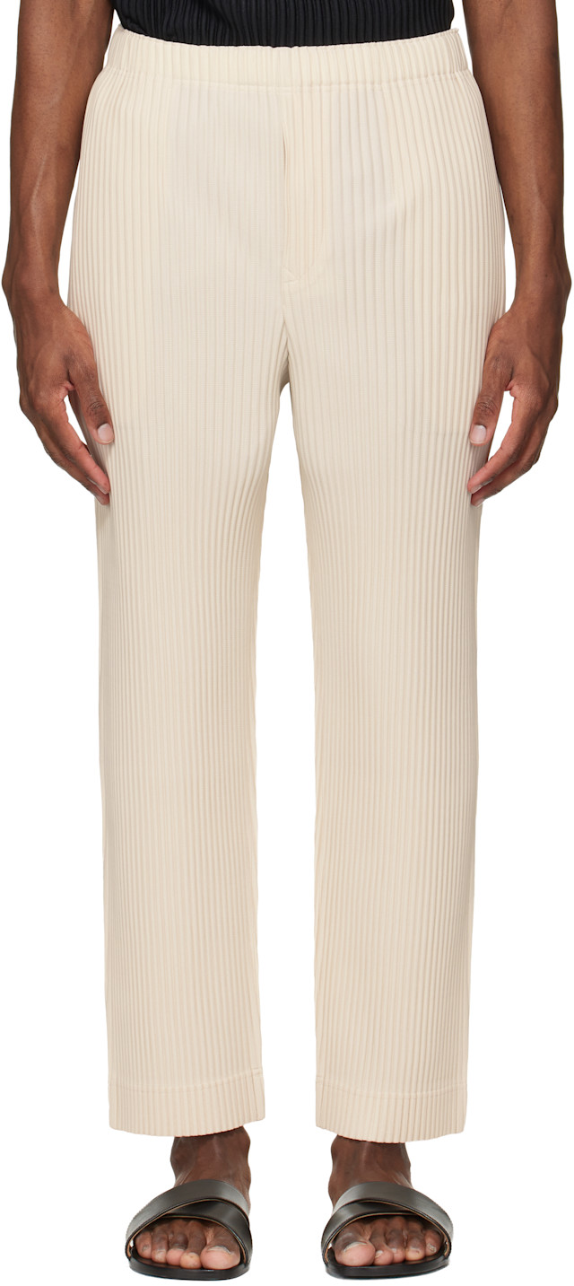 S*a様 homme plisse monthly colors : march HOMME PLISSÉ ISSEY MIYAKE: Beige Monthly Colors March Trousers