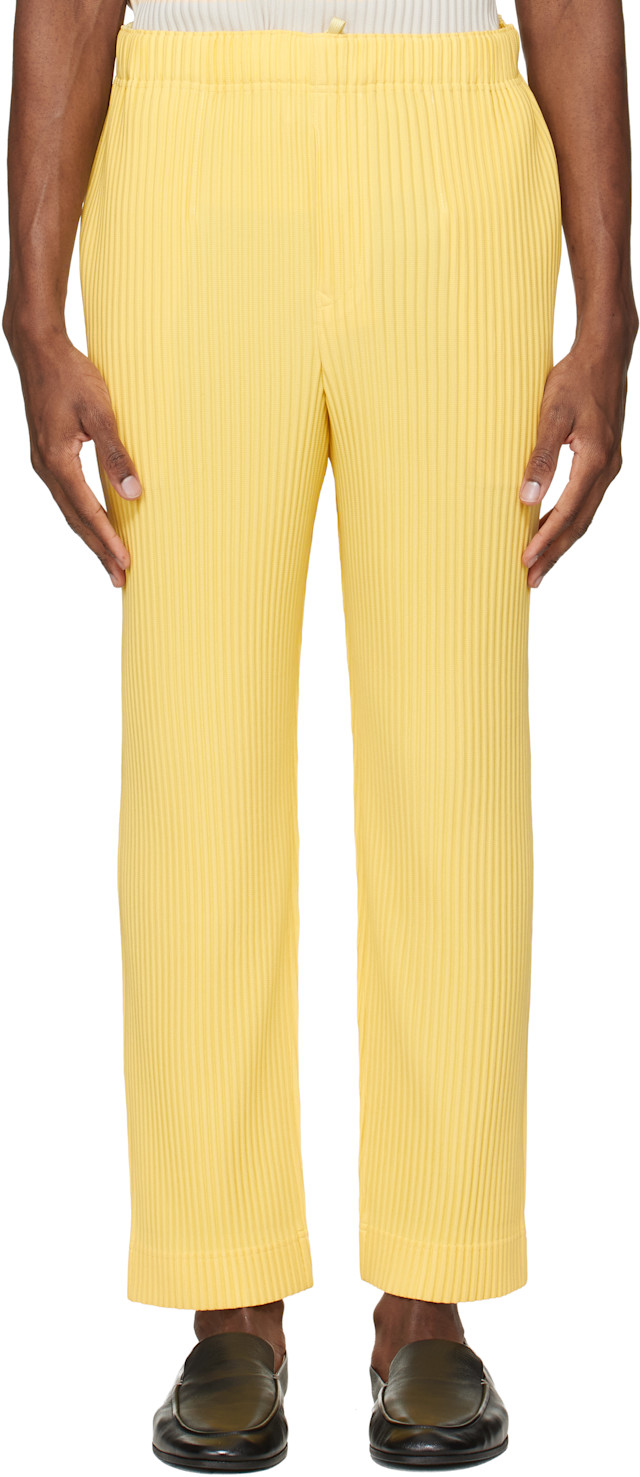 HOMME PLISSÉ ISSEY MIYAKE: Yellow Monthly Colors March Trousers