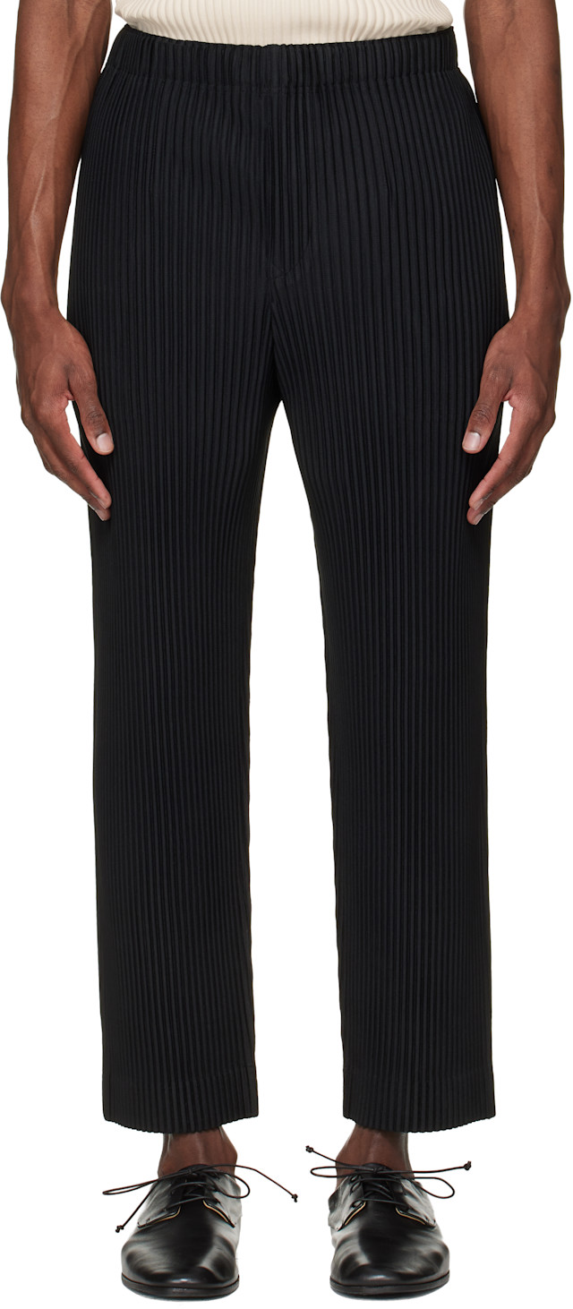 HOMME PLISSÉ ISSEY MIYAKE: Black Monthly Colors March Trousers