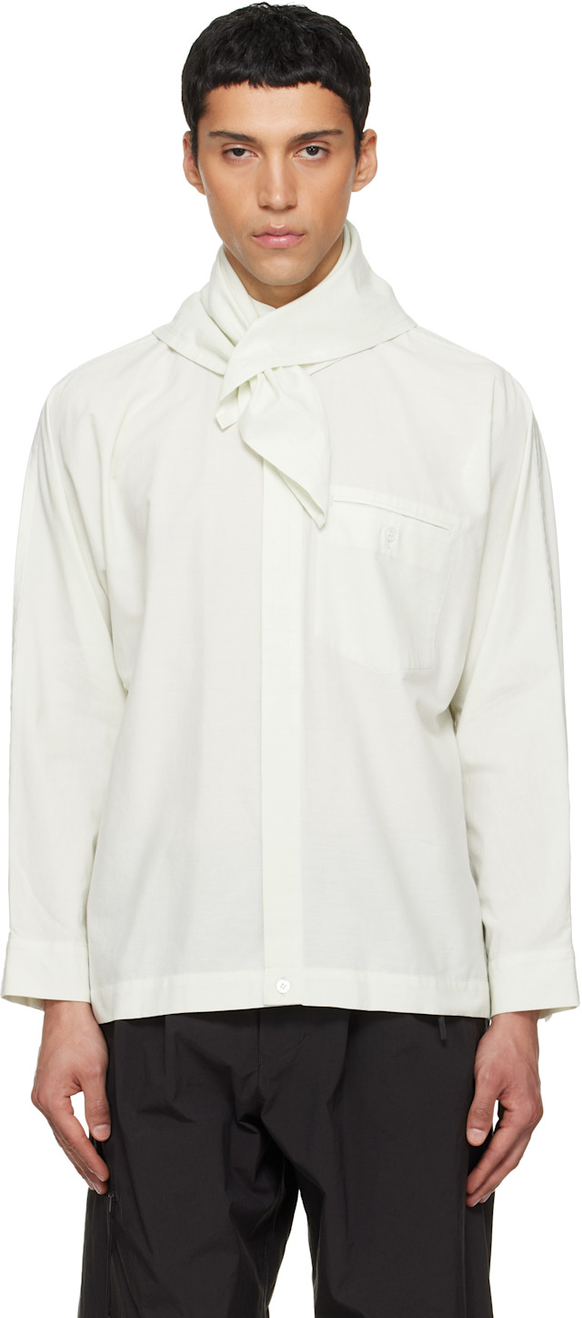 HOMME PLISSÉ ISSEY MIYAKE: Green Streamline Shirt | SSENSE
