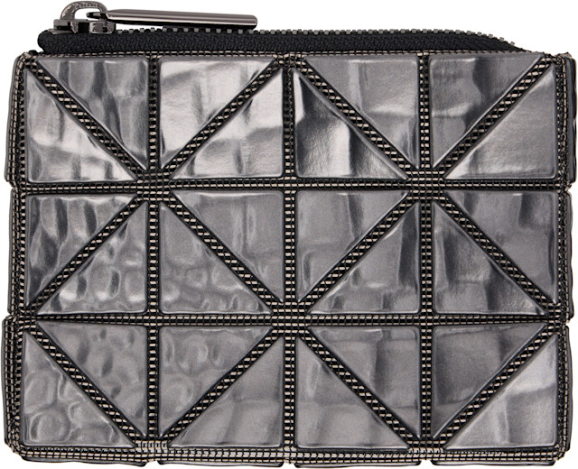 BAO BAO ISSEY MIYAKE: Gunmetal Cassette Wallet | SSENSE