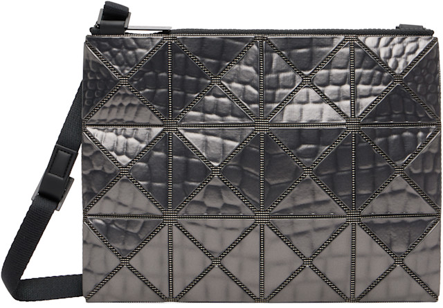 BAO BAO ISSEY MIYAKE: Gunmetal Meta Kaiju Crossbody Bag | SSENSE