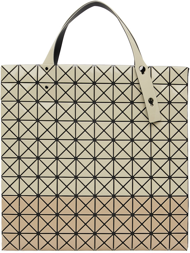 BAO BAO ISSEY MIYAKE: Beige Prism Bi-Color Tote | SSENSE