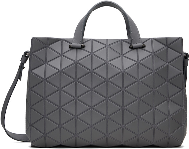 BAO BAO ISSEY MIYAKE: Gray Matte Tonneau Bag | SSENSE