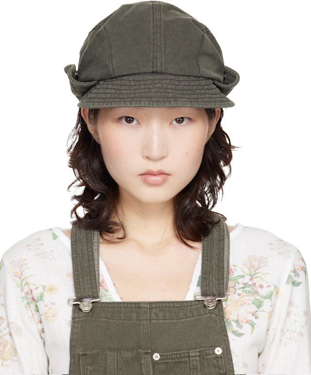 OPEN YY BUCKET BERET カーキ OPEN YY: Khaki Bucket Beret Cap | SSENSE