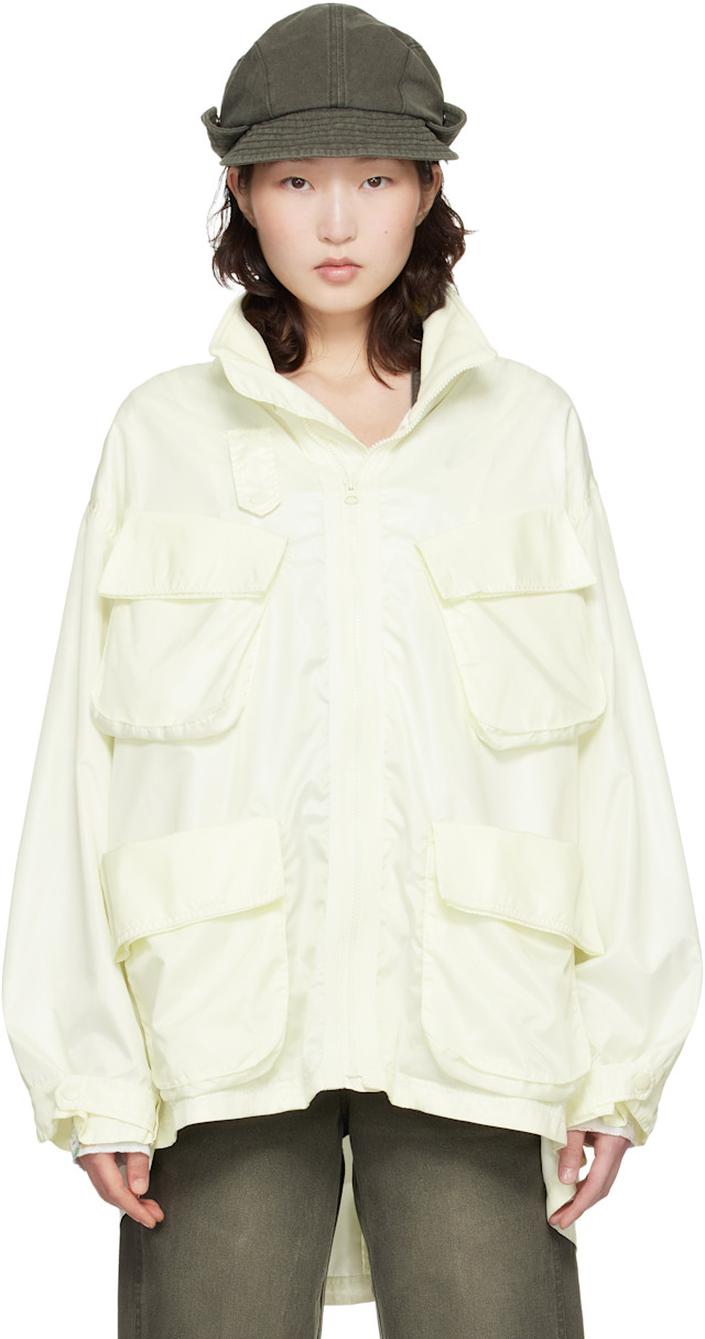 OPEN YY: Yellow Cargo Pocket Wind Jacket | SSENSE