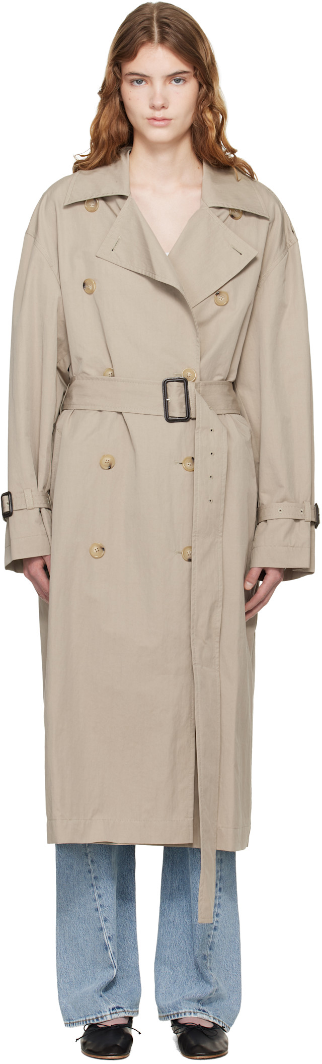 TOTEME: Taupe Crisp Summer Trench Coat | SSENSE