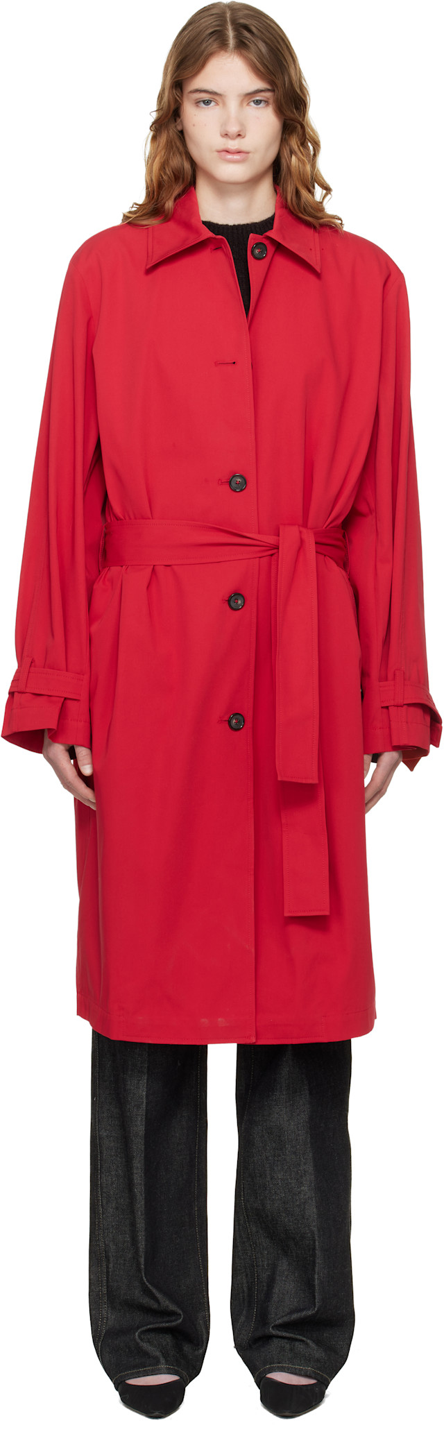 TOTEME: Red Light Spring Trench Coat | SSENSE