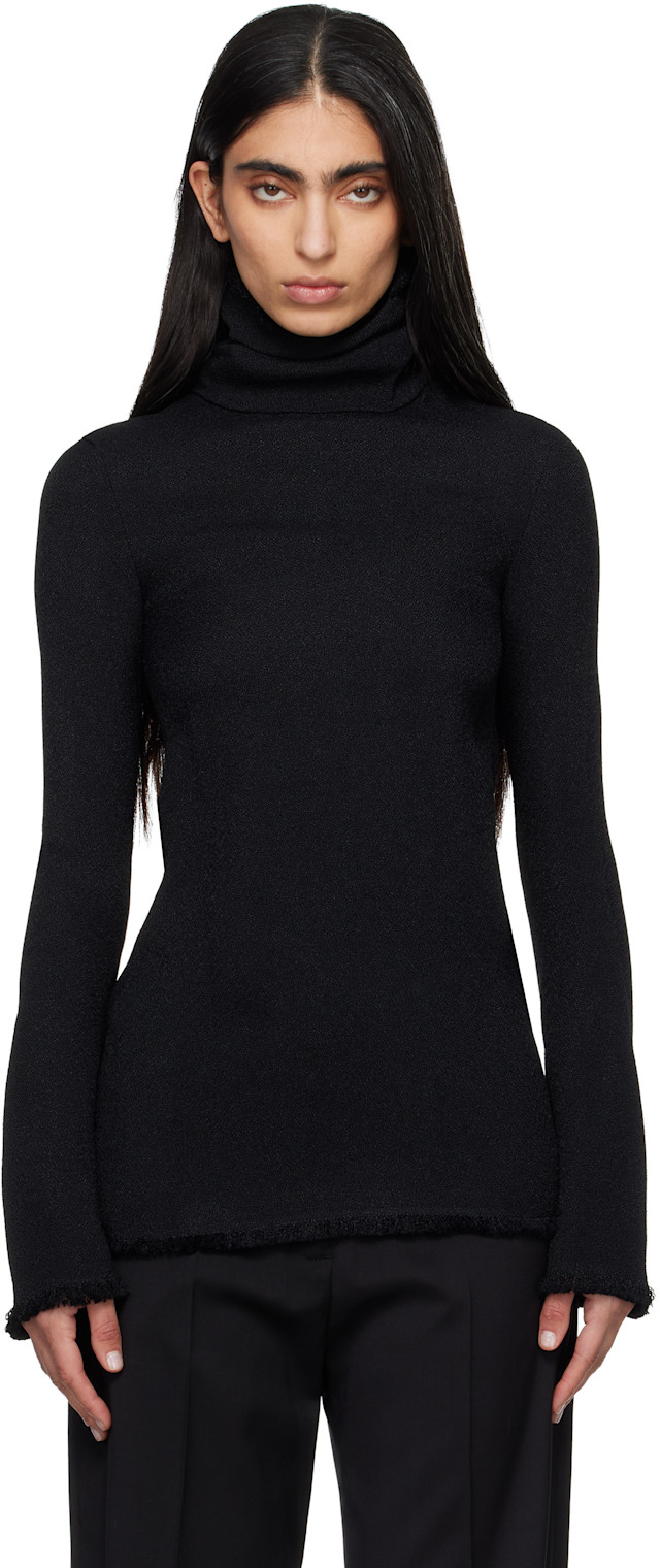 TOTEME: 黑色 Frayed-Edge Slim 上装 | SSENSE 中国