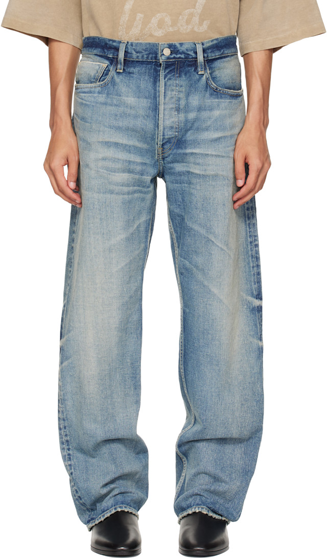Fear of God: Blue Straight 5 Pocket Jeans | SSENSE