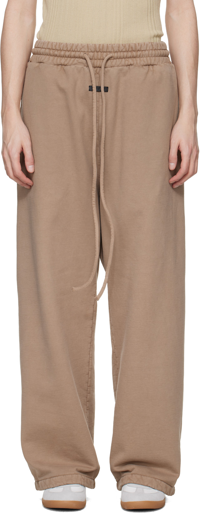 Fear of God: Beige Sunfaded Wide Leg Sweatpants | SSENSE